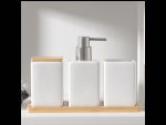 Белый набор аксессуаров для ванной комнаты Square из 4 предметов #410576