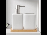 Белый набор аксессуаров для ванной комнаты Square из 3 предметов #410580