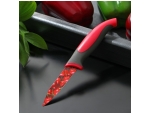 Нож кухонный с антиналипающим покрытием Доляна «Вишенки», лезвие 8 см #412838