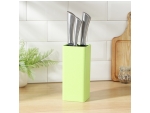 Подставка для ножей с наполнителем Доляна «Нежность», 10×22 см, цвет зелёный #413127