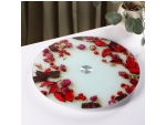 Подставка стеклянная для торта вращающаяся Доляна «Розы в шоколаде», d=32 см ㅤ #415044