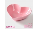 Салатник керамический Доляна «Сердце»,130 мл, 12,5×11,5 см, цвет розовый #415363