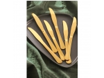Ножи столовые Доляна «Голд», длина 23,5 см, 6 шт, цвет золотой #415544