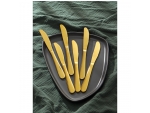 Ножи столовые из нержавеющей стали Доляна «Голд», длина 22 см, 6 шт, цвет золотой #415689