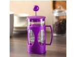 Чайник заварочный френч - пресс Доляна «Оливер», 350 мл, стекло, цвет фиолетовый #415802