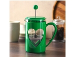 Чайник заварочный френч - пресс Доляна «Комплимент», 800 мл, стекло, цвет зелёный #415808