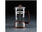 Чайник заварочный френч - пресс Доляна «Риц», 600 мл, стекло, цвет коричневый #415860