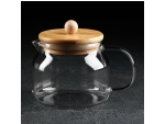 Чайник стеклянный заварочный с бамбуковой крышкой Magistro «Эко», 400 мл #415955