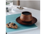 Чайная пара из натурального кедра Mаgistrо, чашка 150 мл, блюдце d=15,5 см, цвет шоколадный #416056