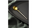 Ложка чайная из нержавеющей стали Magistro «Фолк», длина 13,2 см, цвет золотой, серебряная ручка #416603