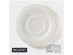 Блюдце фарфоровое Magistro Rodos, d=15,4 см, цвет белый #416614