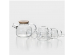 Набор чайный стеклянный BellaTenero «Эко», 5 предметов: чайник 900 мл, 4 кружки 350 мл #416771