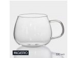 Кружка стеклянная Magistro «Валенсия», 330 мл, 10×8 см #416783