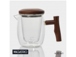 Чайник стеклянный заварочный с ситом Magistro «Лофт» 400 мл, 15×9×11,5 см #417008