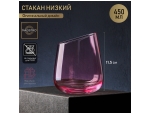 Стакан стеклянный низкий Magistro «Иллюзия», 450 мл, цвет розовый #417536