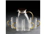 Набор для напитков из стекла Magistro «Сара», 5 предметов: кувшин 1,5 л, 4 кружки 400 мл #417580