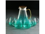Набор для напитков из стекла Magistro «Градиент», 5 предметов: кувшин 1,8 л, 4 кружки 300 мл, цвет бирюзовый #417600