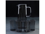 Набор для напитков из стекла Magistro «Дарк», 5 предметов: кувшин 1,35 л, 4 стакана 320 мл, цвет тёмно-серый #417609