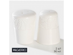 Набор для специй фарфоровый Magistro Сrotone, 2 предмета: солонка, перечница, 90 мл, 6×7,5 см, цвет белый #418154