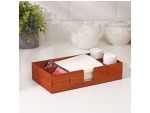 Салфетница деревянная Доляна, с отделениями под чай и специи, 24,5×13,5×5,5 см, цвет коричневый #418171