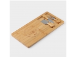Набор для подачи сыра Доляна Cheese, 3 ножа, доска 38×18,5 см, бамбук #418675