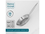 Сковорода из нержавеющей стали Hanna Knövell, d=26 см, h=5 см, толщина стенки 0,6 мм, длина ручки 25 см, индукция #419173