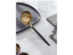 Шумовка из нержавеющей стали Magistro «Грэйс», h=24,5 см, цвет ручки чёрный, цвет головы золотой #419870