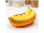 Корзинка для фруктов и хлеба Доляна «Венок», 24×16×6 см, цвет золотистый #423149