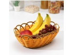 Корзинка для фруктов и хлеба Доляна «Венок», 28×20×10 см, цвет золотистый #423150