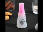 Силиконовая емкость для масла с розовой кисточкой «С любовью» (70 мл.) #423866