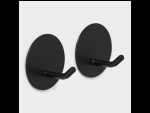 Набор из 2 черных круглых самоклеящихся крючков «Классика. Круг» #424206