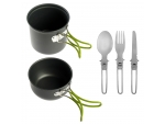Набор туристической посуды Maclay: 2 кастрюли, вилка, ложка, нож #424646