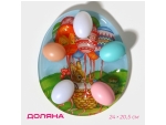 Подставка стеклянная для яиц 10 ячеек Доляна «Пасхальный кролик», 24×20,5 см #424712