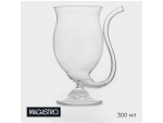 Бокал из стекла с трубочкой для вина Magistro «Пантера», 300 мл. #424741