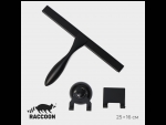 Черный водосгон из нержавеющей стали с комплектом держателей Raccoon (25х16 см) #425130