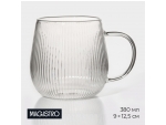 Кружка стеклянная Magistro «Грани», 380 мл, 9×12,5 см #425207