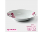 Тарелка керамическая глубокая Доляна «Сакура», 600 мл, d=20,5 см, цвет белый #425475