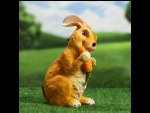 Садовая фигура "Заяц с морковкой" (26х16х12 см) #425690