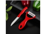 Набор кухонный Доляна, 2 предмета: нож 7 см, овощечистка цвет МИКС #425750