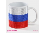 Кружка керамическая «Флаг России», 340 мл #425864