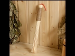 Массажный веник из бамбука с джутовой ручкой - 36 см. #425887