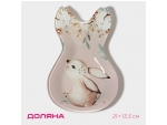 Блюдо стеклянное сервировочное Доляна «Кролик», 21×13,5×1,8 см #426130