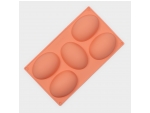 Форма для выпечки Доляна «Яйцо», силикон, 30×17,5 см, 5 ячеек (10×7×3,5 см), цвет МИКС #426240