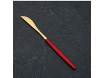 Нож столовый из нержавеющей стали Magistro «Блинк», длина 22 см, на подвесе цвет золотой, красная ручка #426969