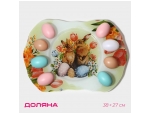 Подставка стеклянная для яиц Доляна «Акварель», 8 ячеек, 38×27 см #427249