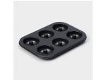 Форма для выпечки Доляна «Пончики», 26,5×17 см, 6 ячеек, антипригарное покрытие, цвет чёрный #427314