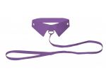 Фиолетовый кожаный воротник с поводком Purple OUCH!  #50065