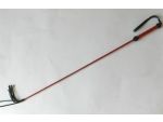 Плетеный длинный красный лаковый стек с наконечником-кисточкой - 85 см. #53605