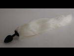 Силиконовая анальная пробка с белоснежным хвостом "Снежный Барс" #54202