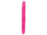 Двухголовый розовый фаллоимитатор Double Dillio - 30,5 см. #55341